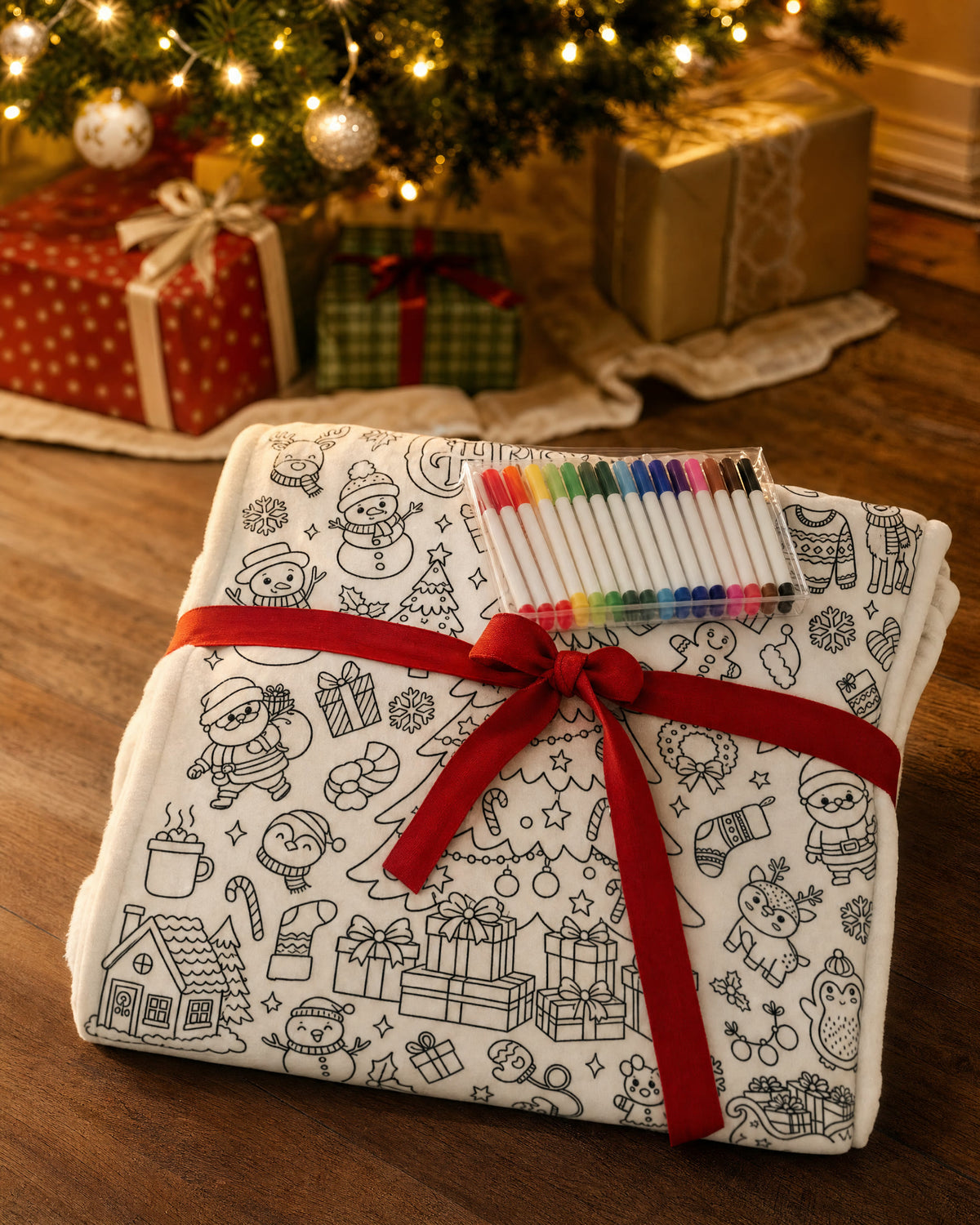 Coperta da colorare come regalo sotto l albero di Natale